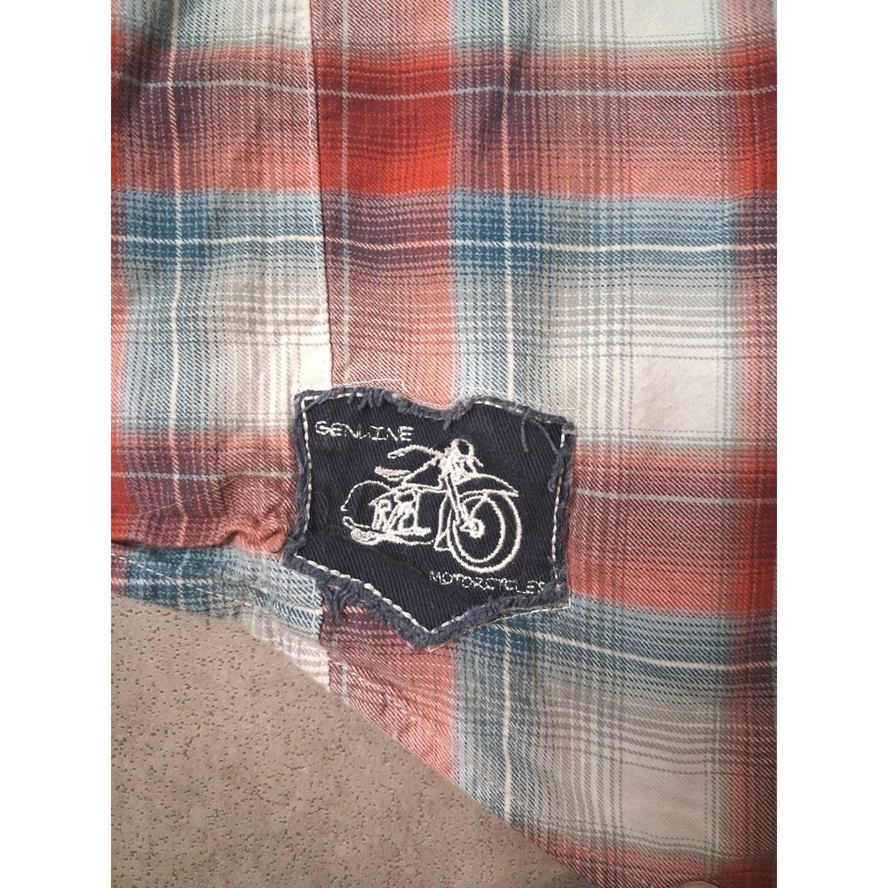 Harley Davidson Short Sleeve Button Up Plaid Shirt Large Cotton - Picture 7 of 11